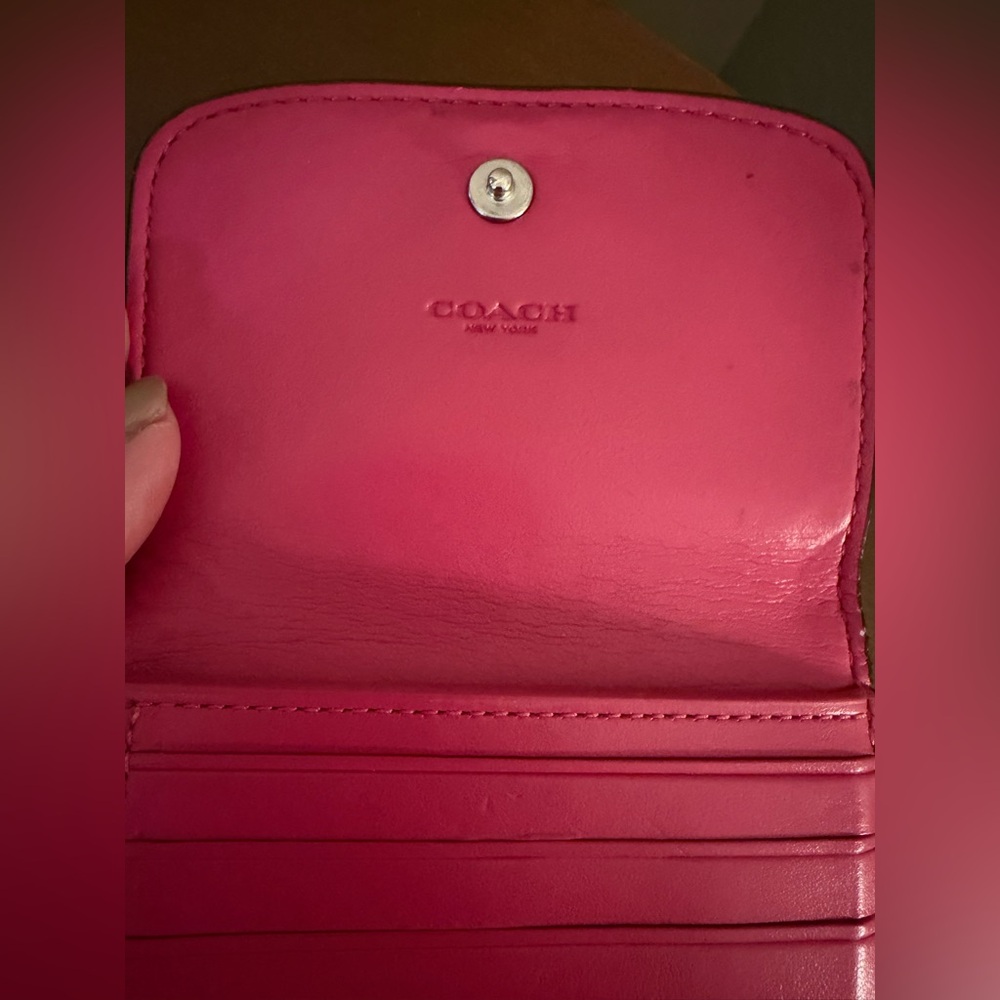 Coach Pink and Brown Women's Wallet - Picture 7 of 12